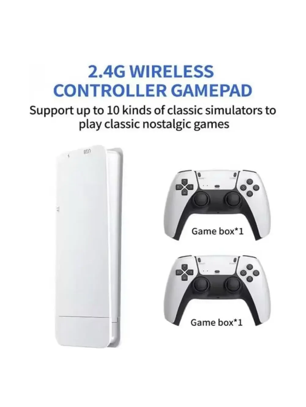2.4G Wireless Game Controller Set, Dual Gamepad W/ USB Receiver